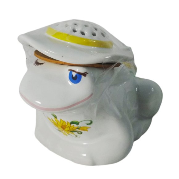 VTG Avon Frog Pomander Sachet Yellow Floral Scent Diffuser Holder - Picture 7 of 11